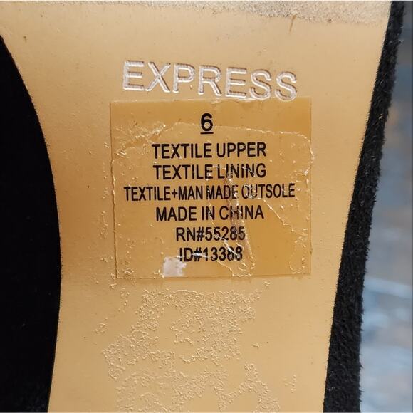 Express black suede cone heeled boots size 6‎ - Picture 8 of 8